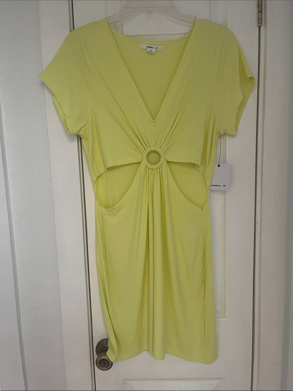 O'Neill Lemon Yellow Cutout Mini Dress MSRP $55.00